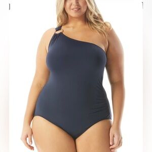 Michael Kors one shoulder plus size one piece swimsuit 16 w